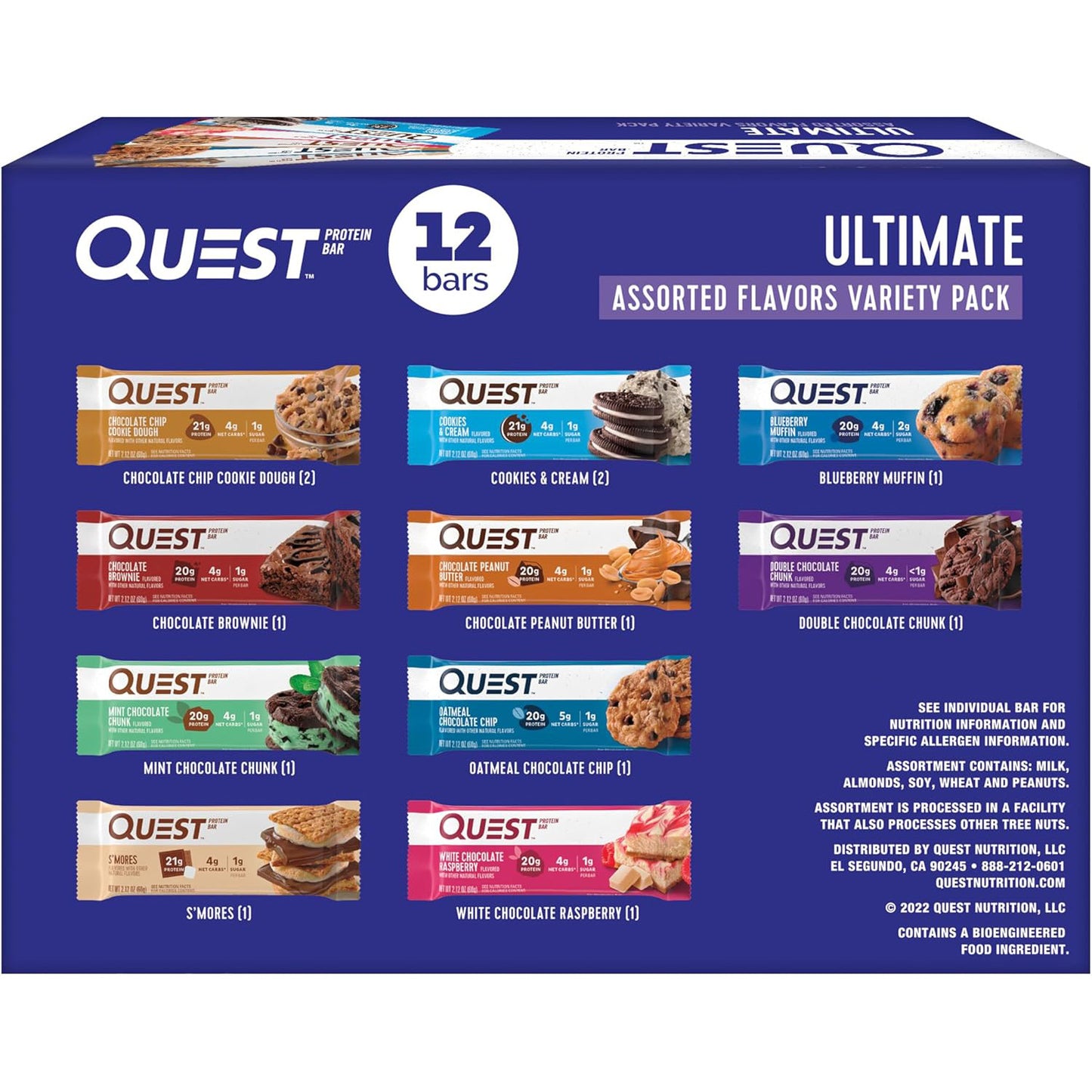 Quest Nutrition Protein Bar — 2.12 oz (60g) × 12 Bars