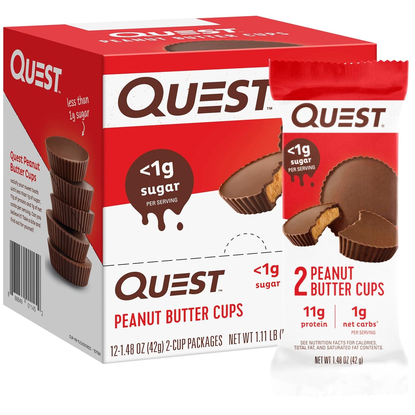 Quest Nutrition Peanut Butter Cups — 1.48 oz (42g) × 12 Cups