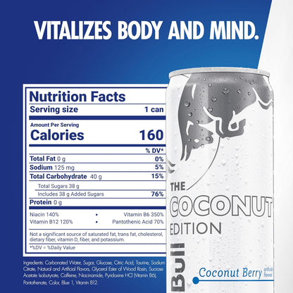 Red Bull Coconut Edition Energy Drink — 12 fl oz (355mL) × 24 Cans