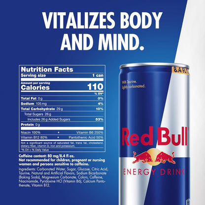 Red Bull Energy Drink — 8.4 fl oz (250mL) × 24 Cans