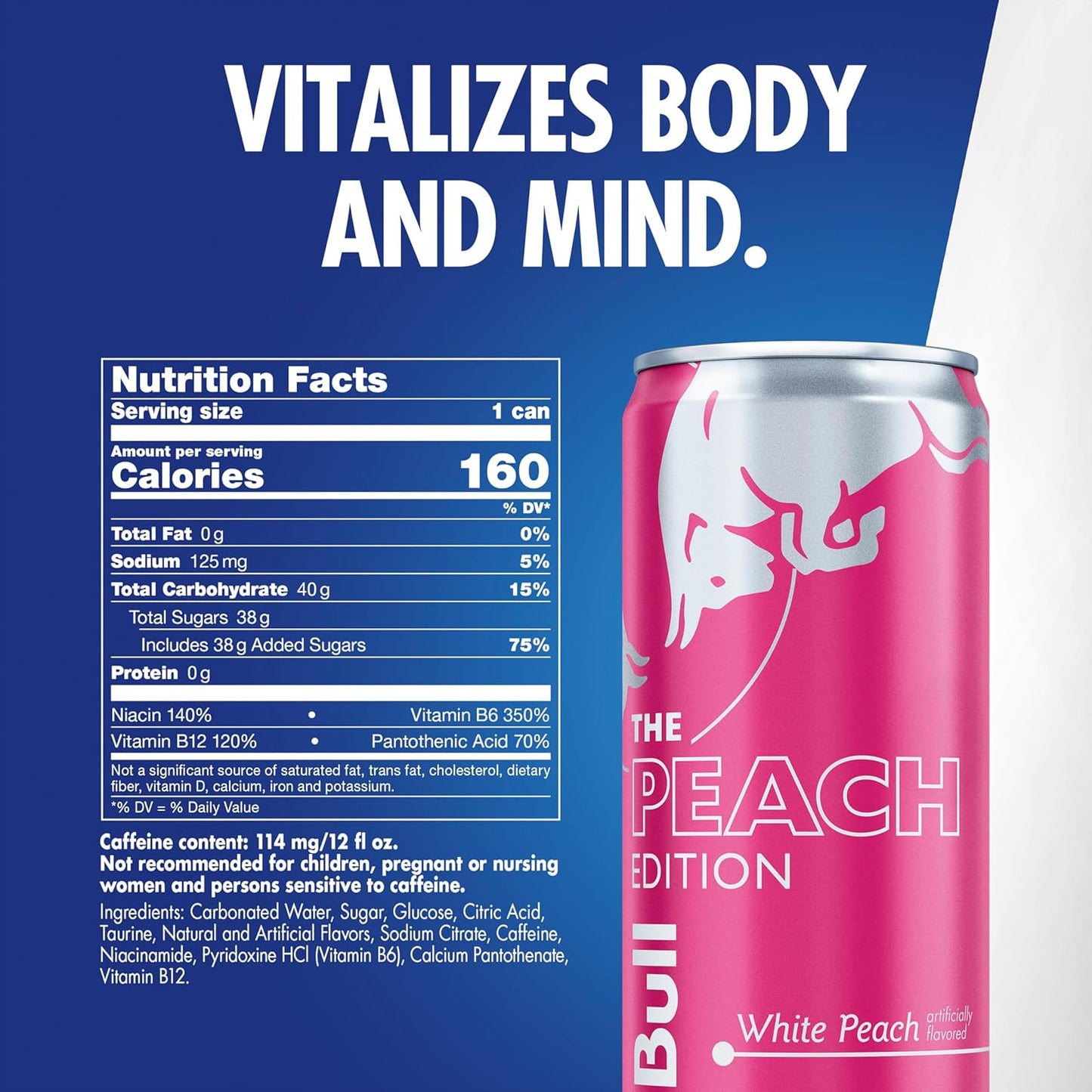 Red Bull Peach Edition Energy Drink — 12 fl oz (355mL) × 24 Cans