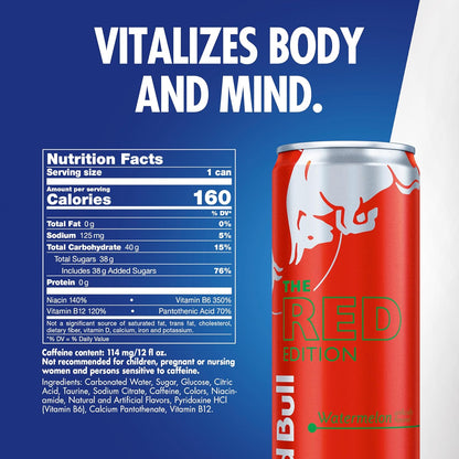 Red Bull Red Edition Energy Drink — 12 fl oz (355mL) × 24 Cans