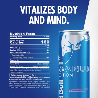 Red Bull Sea Blue Edition Energy Drink — 12 fl oz (355mL) × 24 Cans