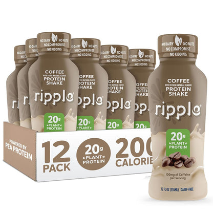 Ripple Plant Based Protein Shake — 12 fl oz (355mL) × 12 Bottles