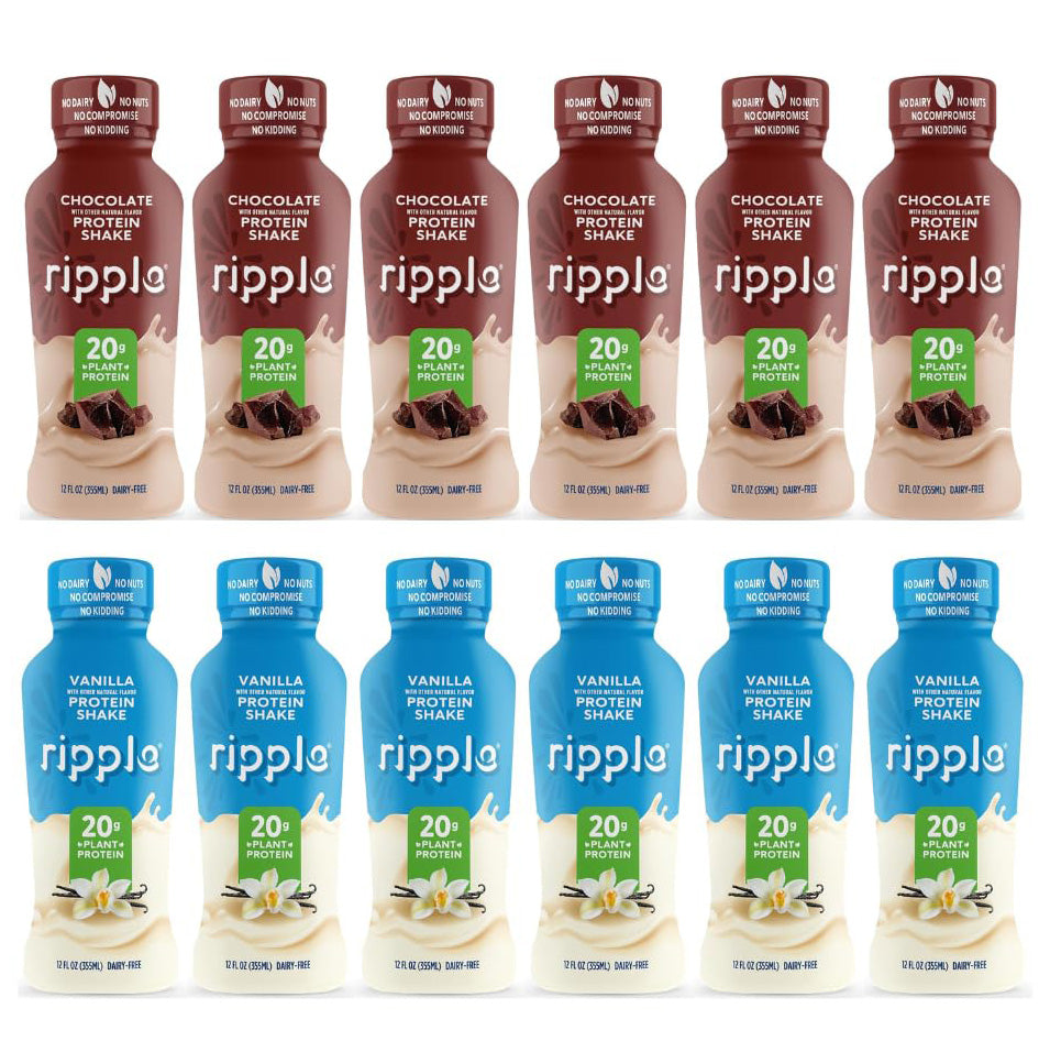 Ripple Plant Based Protein Shake — 12 fl oz (355mL) × 12 Bottles