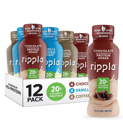 Ripple Plant Based Protein Shake — 12 fl oz (355mL) × 12 Bottles