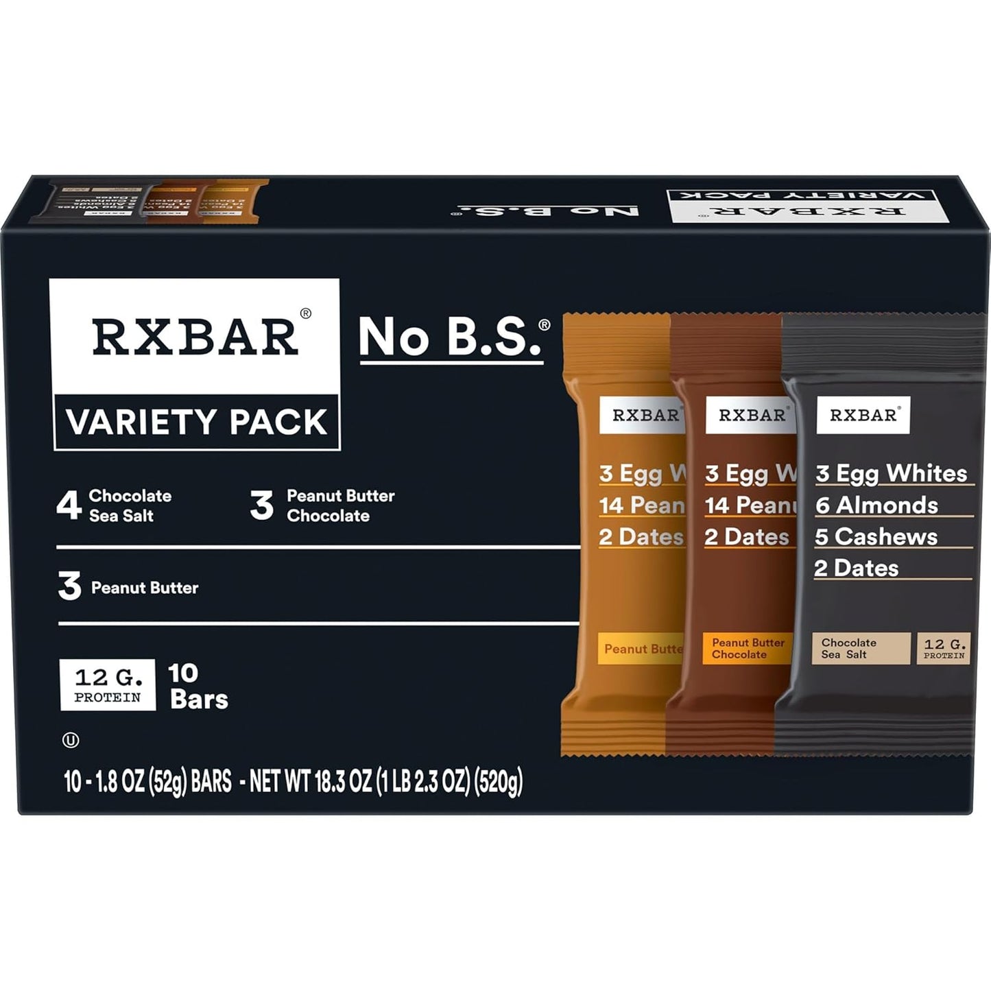 RXBAR Protein Bar — 1.83 oz (52g) × 10 Bars
