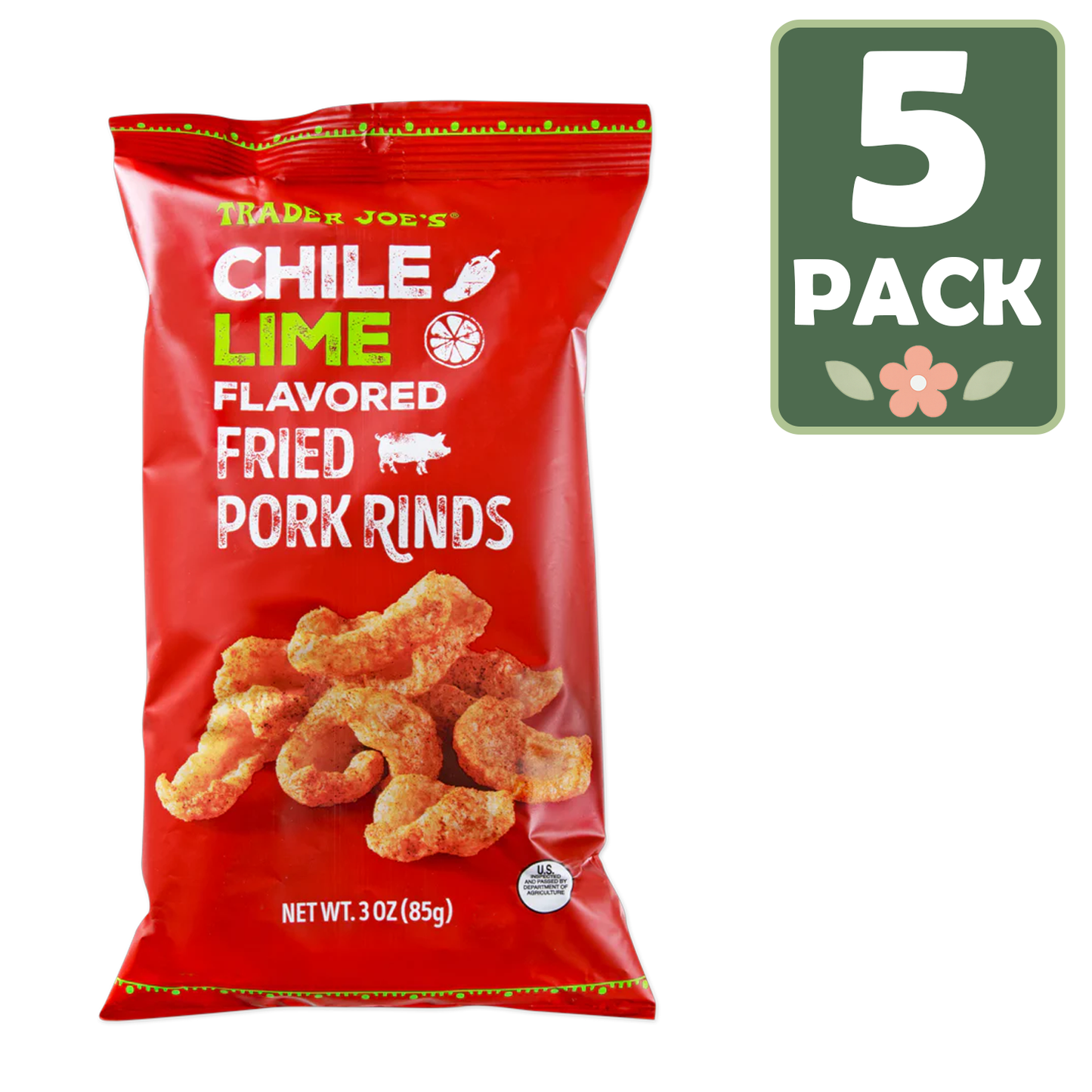 Trader Joe's Chile Lime Flavored Fried Pork Rinds - 3 oz