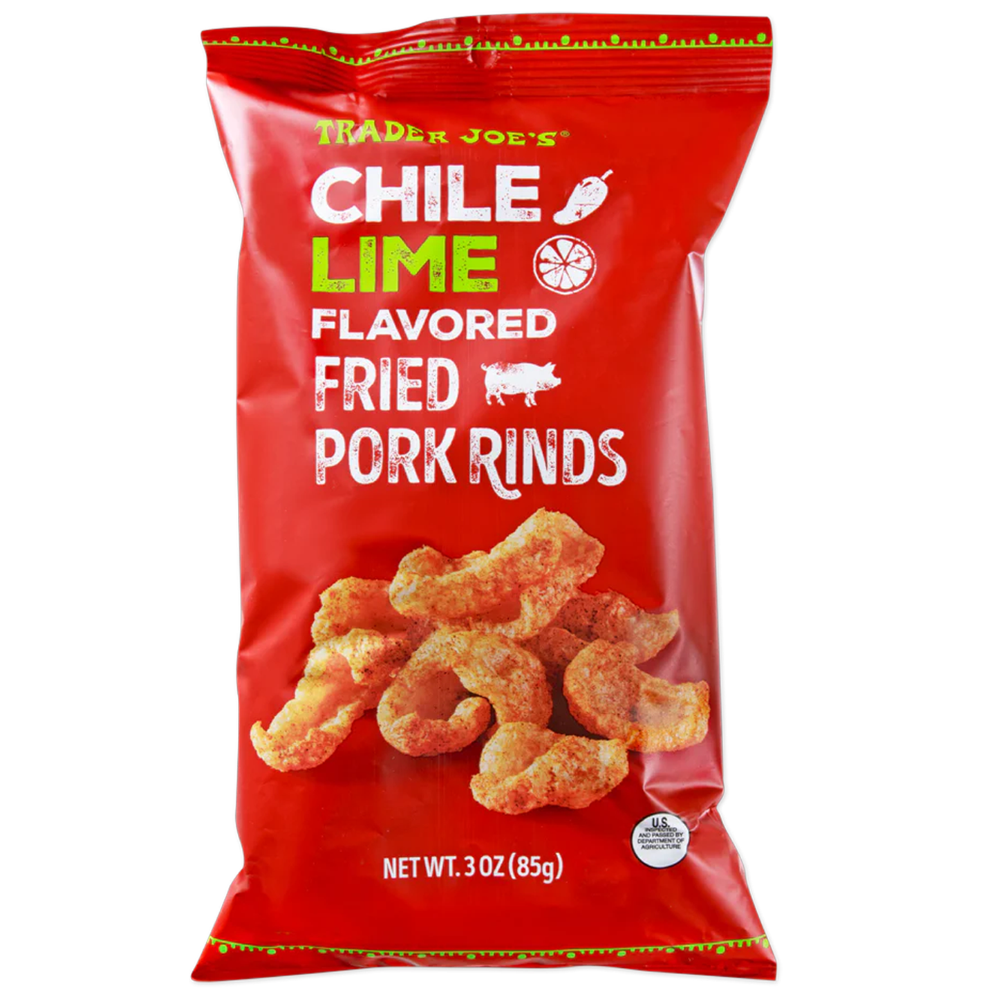 Trader Joe's Chile Lime Flavored Fried Pork Rinds - 3 oz
