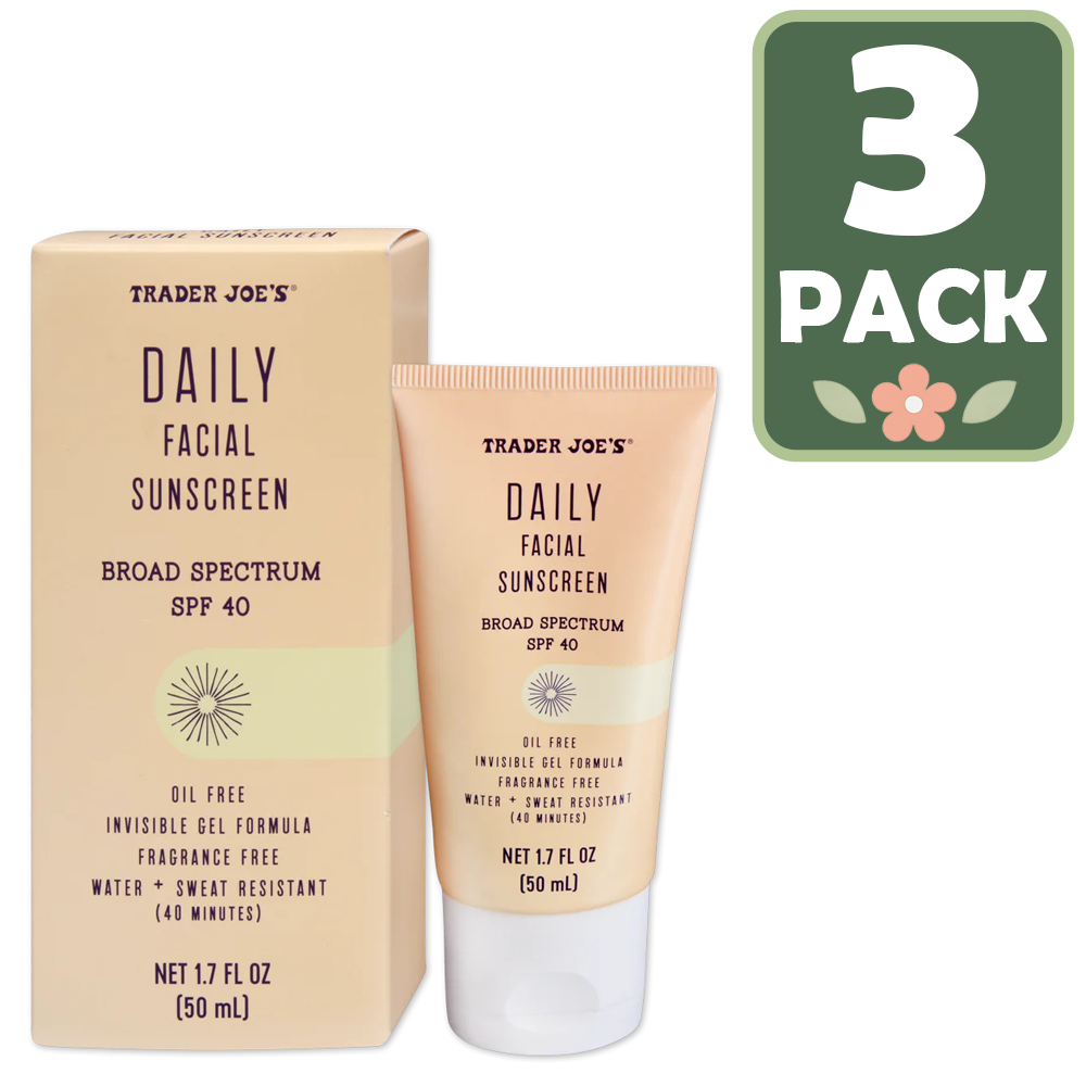 Trader Joe's Daily Facial Sunscreen SPF 40 — Oil-Free Invisible Gel (50 mL)
