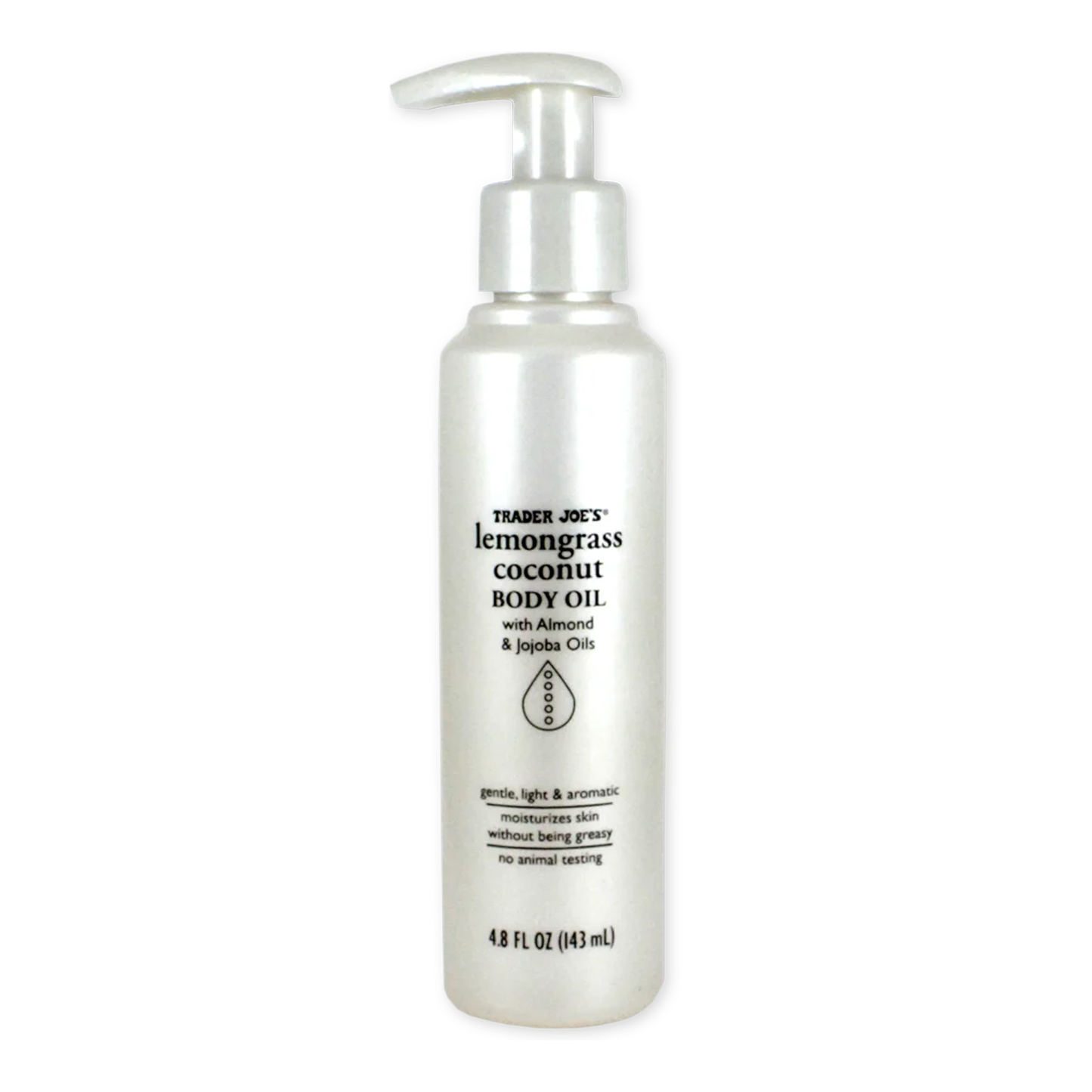 Trader Joe's Lemongrass Coconut Body Oil — Refreshing Coconut (142 mL)