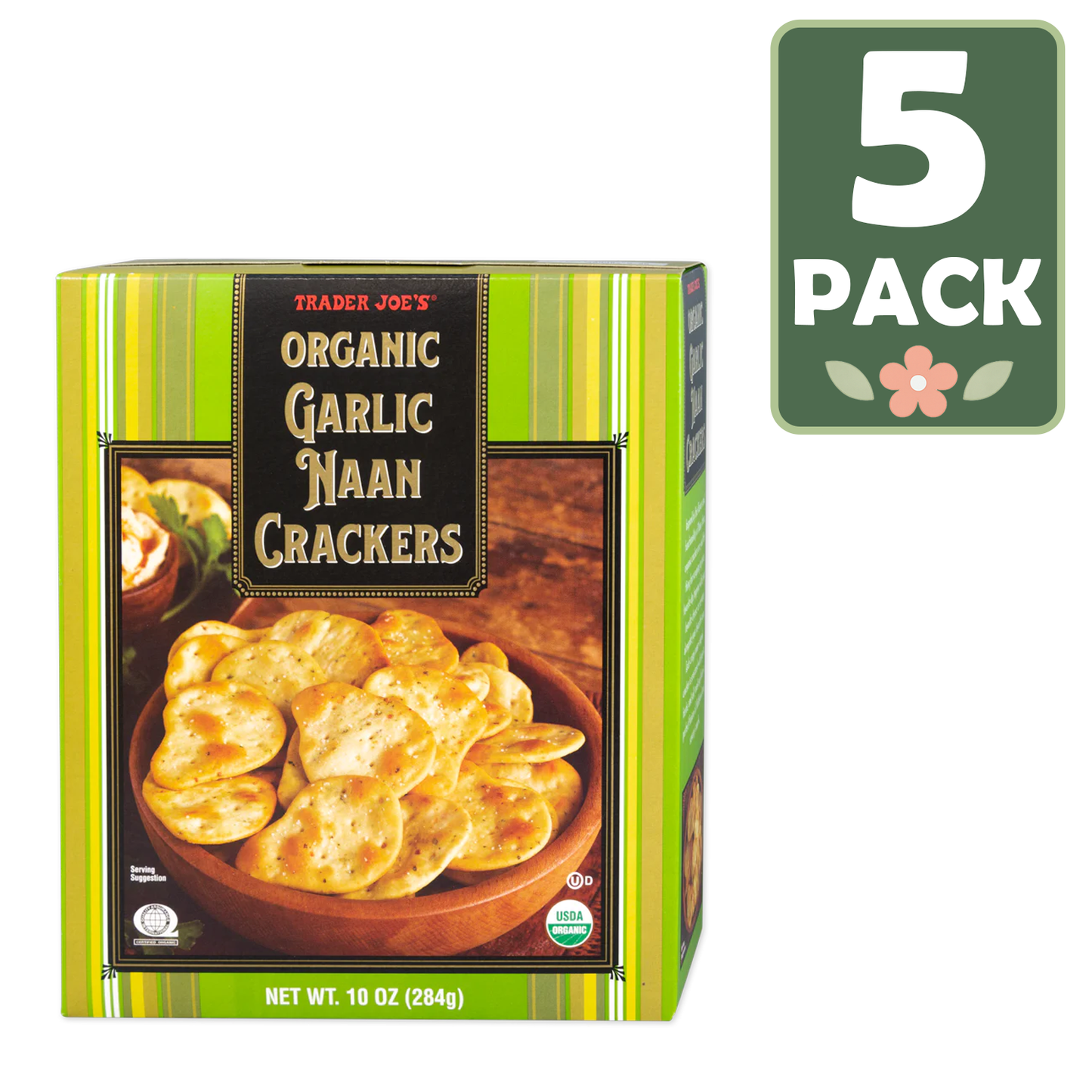 Trader Joe's Organic Garlic Naan Crackers - 10 oz
