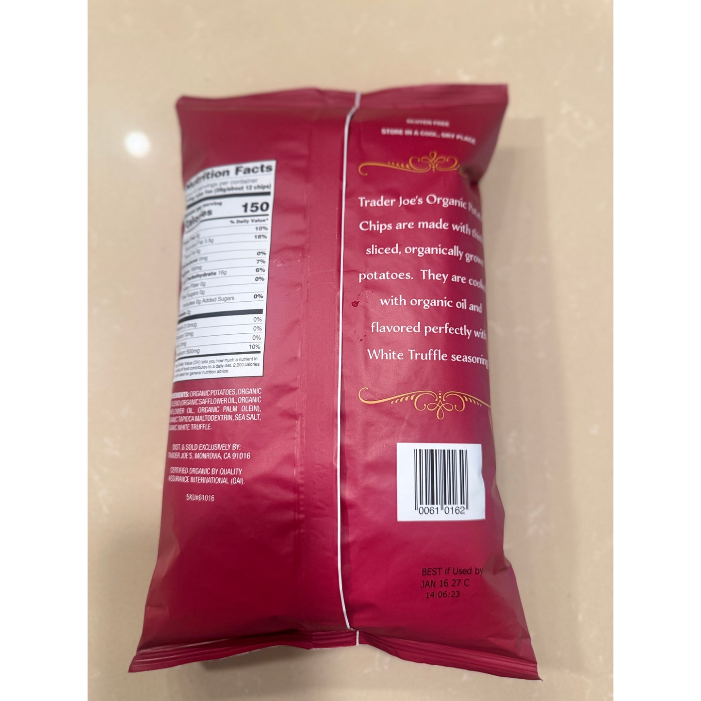 Trader Joe's 트레이더 조 오가닉 화이트 트러플 감자칩 이탈리아 트러플·플뢰르 드 셀 시솔트