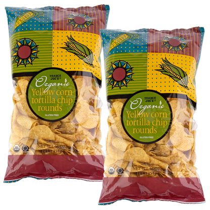 Trader Joe's Organic Yellow Corn Tortilla Chip Rounds - 16 oz