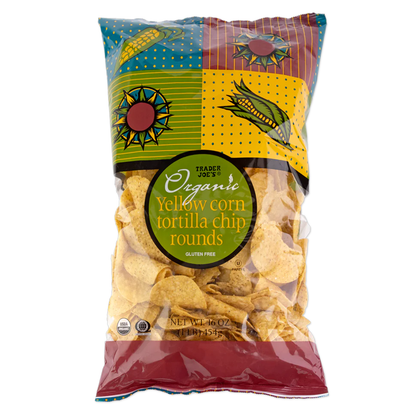 Trader Joe's Organic Yellow Corn Tortilla Chip Rounds - 16 oz