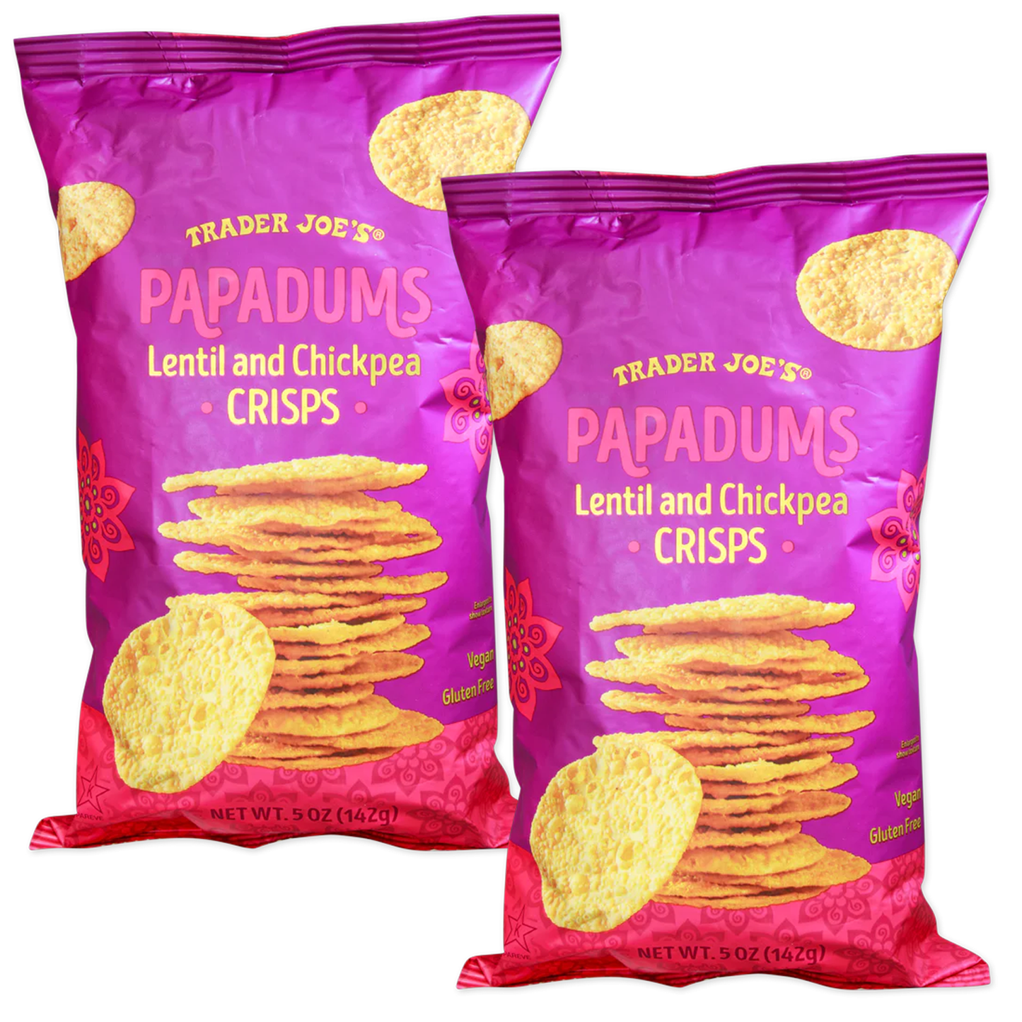 Trader Joe's Papadums Lentil and Chickpea Crisps - 5 oz