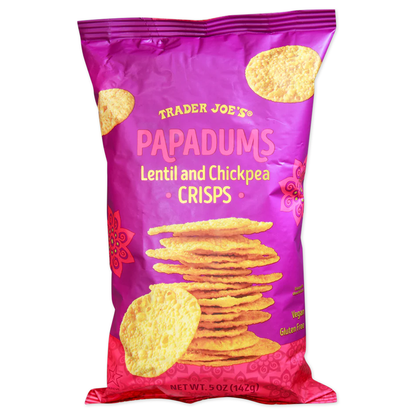Trader Joe's Papadums Lentil and Chickpea Crisps - 5 oz