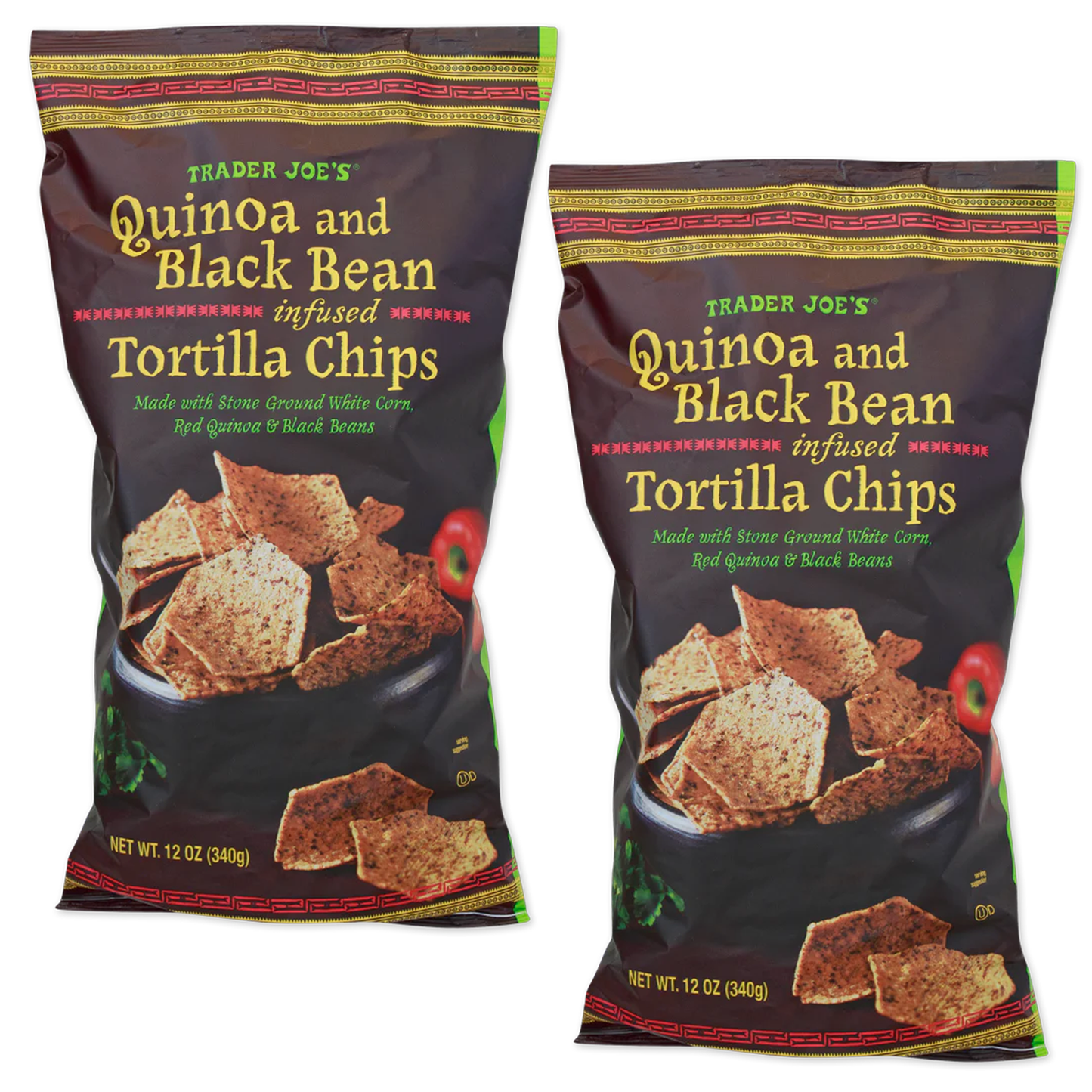 Trader Joe's Quinoa and Black Bean Infused Tortilla Chips - 12 oz