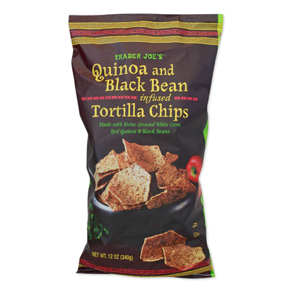 Trader Joe's Quinoa and Black Bean Infused Tortilla Chips - 12 oz