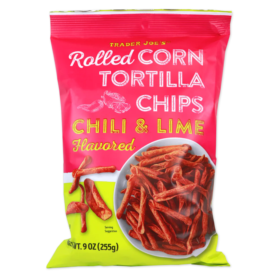 Trader Joe's 트레이더 조 칠리 & 라임 롤드 토르티야 칩 — 새콤하고 매콤한 맛