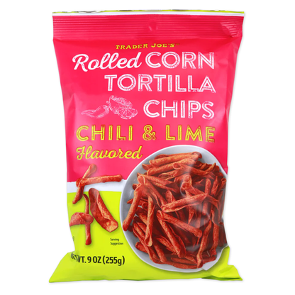 Trader Joe's 트레이더 조 칠리 & 라임 롤드 토르티야 칩 — 새콤하고 매콤한 맛
