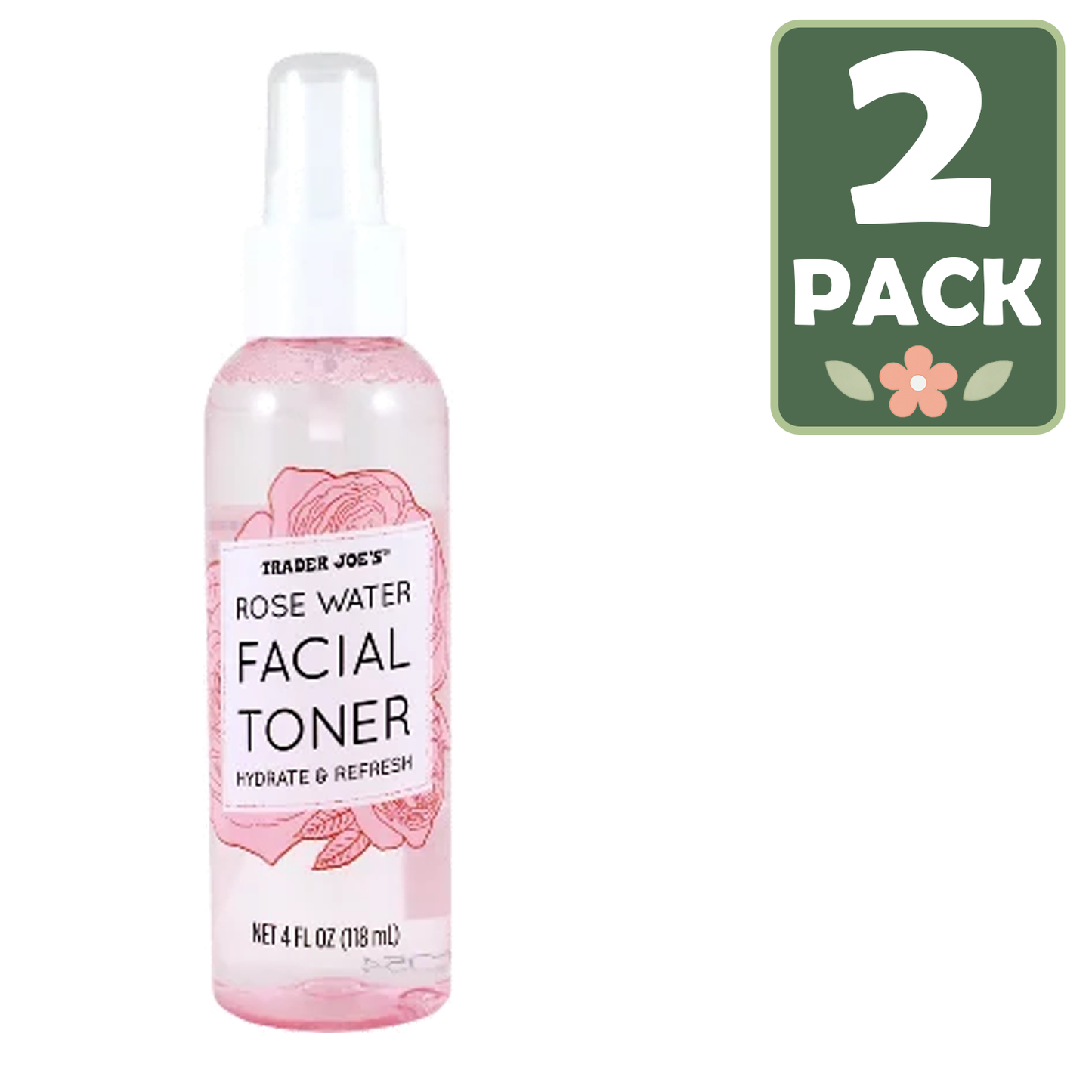 Trader Joe's Rose Water Facial Toner — Soothing & Hydrating (118 mL)