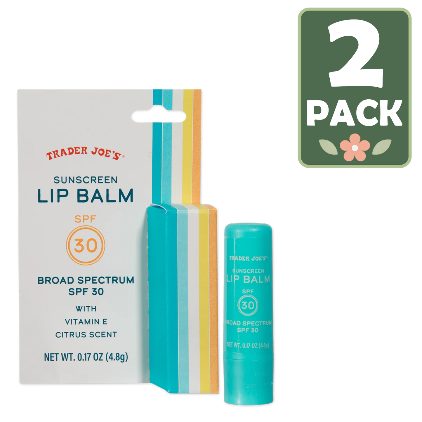 Trader Joe's Sunscreen Lip Balm SPF 30 — Moisturizing Lip Protection (5 g)