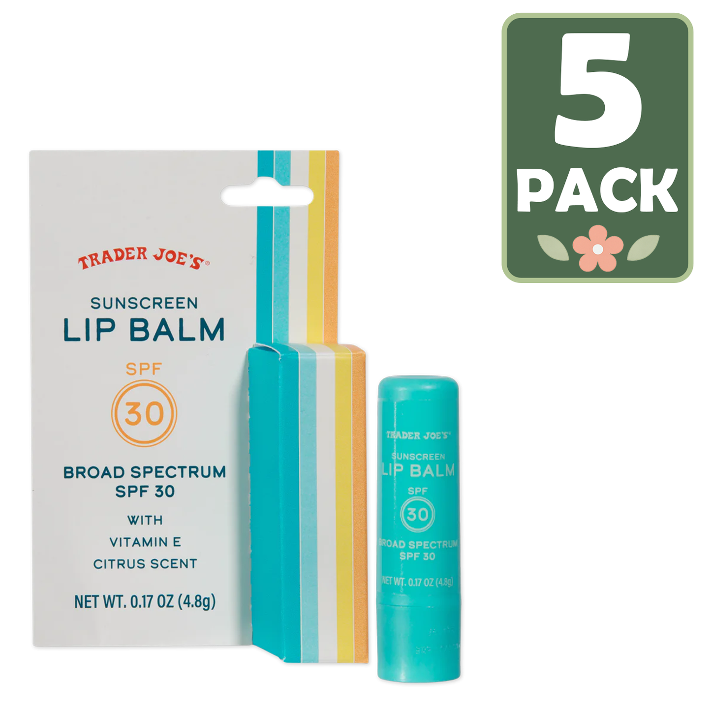 Trader Joe's Sunscreen Lip Balm SPF 30 — Moisturizing Lip Protection (5 g)