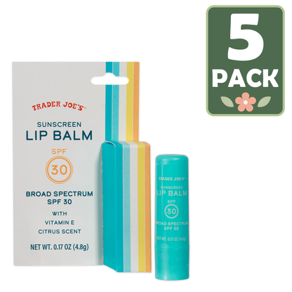 Trader Joe's Sunscreen Lip Balm SPF 30 — Moisturizing Lip Protection (5 g)