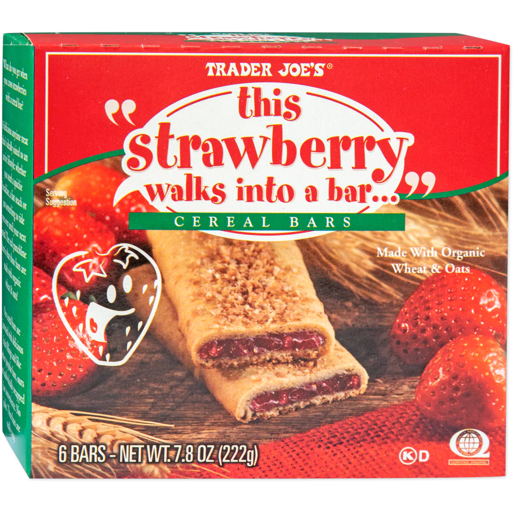 Trader Joe's "This Strawberry Walks into a Bar" Cereal Bars - 7.8 oz (6 bars)