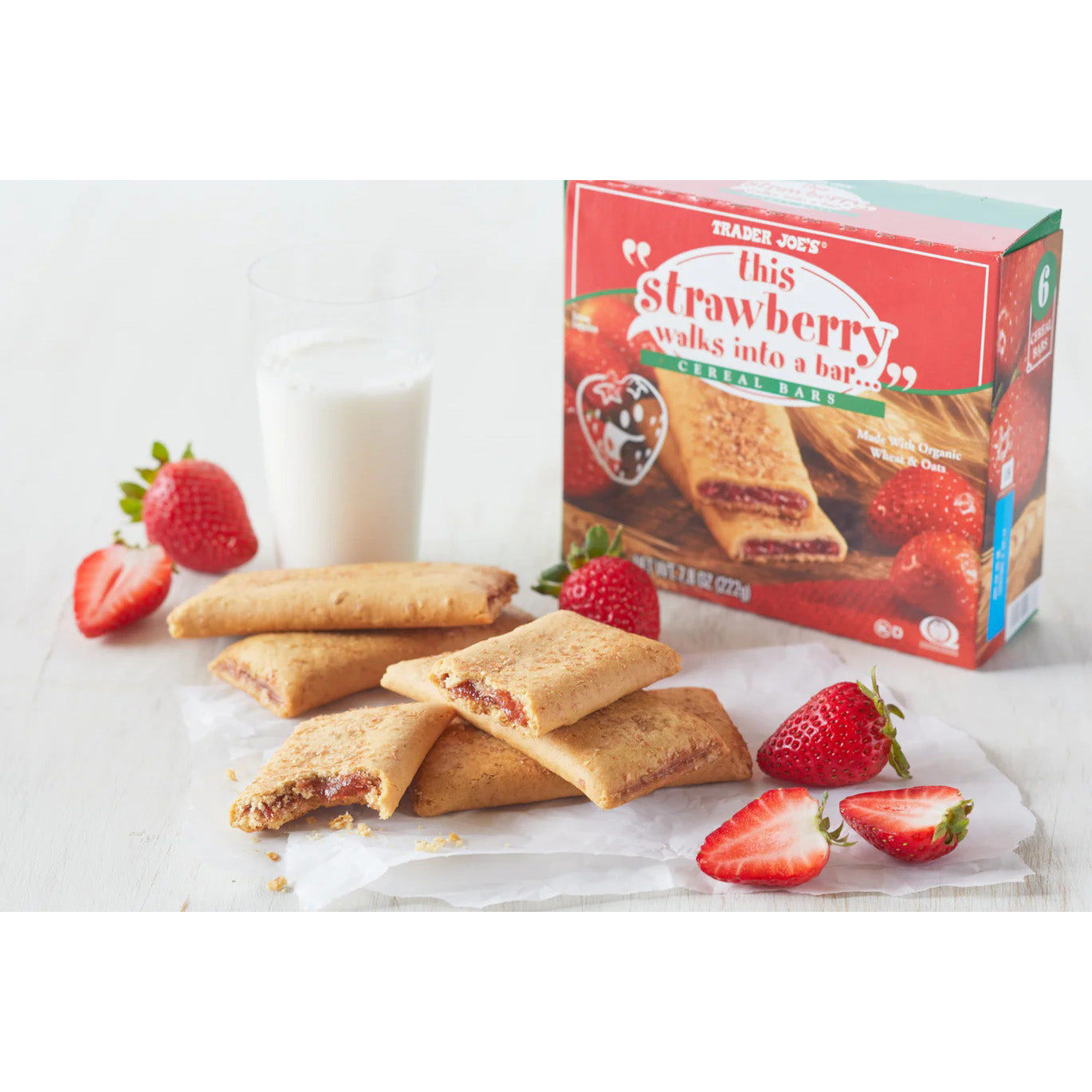Trader Joe's "This Strawberry Walks into a Bar" Cereal Bars - 7.8 oz (6 bars)