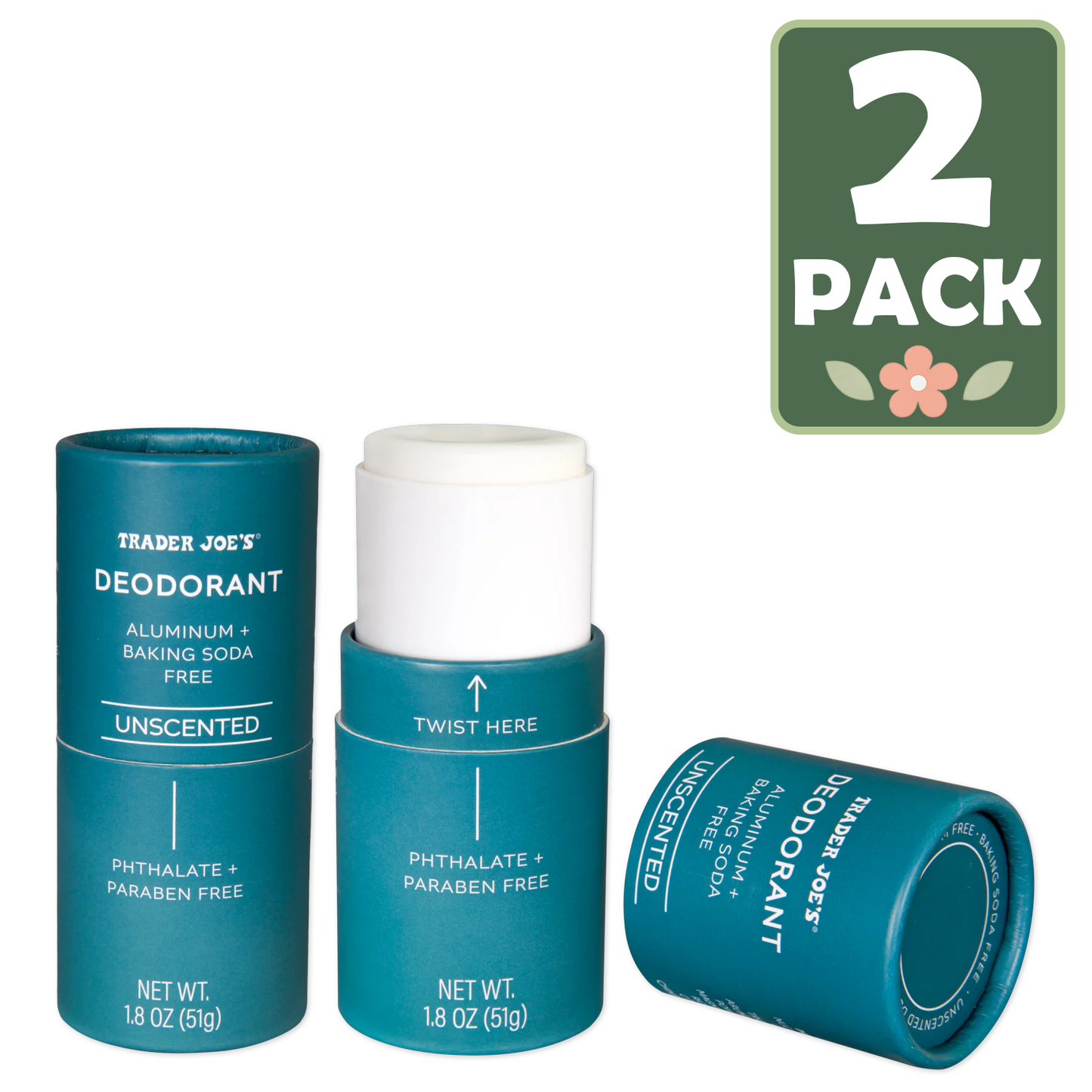 Trader Joe's Unscented Deodorant — Aluminum-Free (51 g)