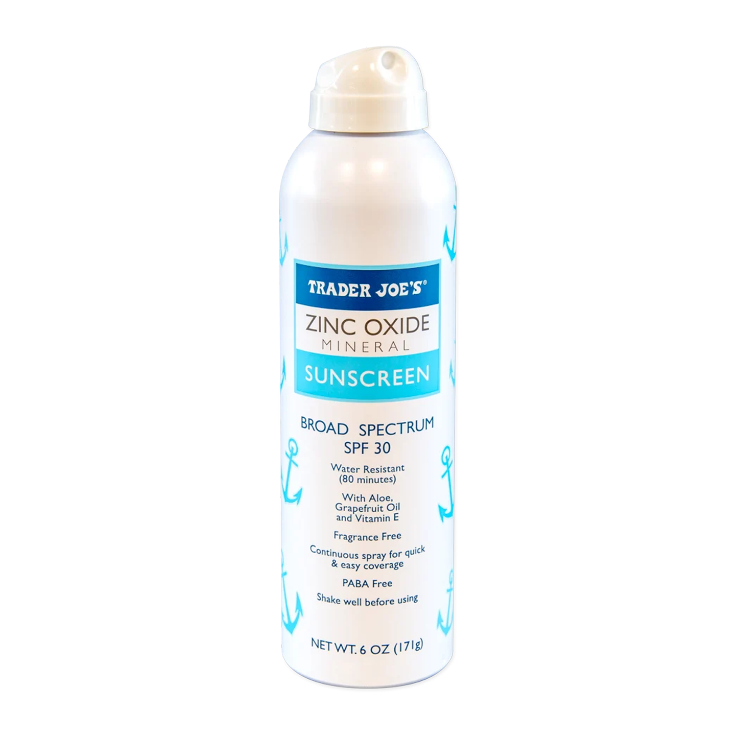 Trader Joe's Zinc Oxide Mineral Sunscreen Spray SPF 30 — Mineral Zinc Spray (177 mL)