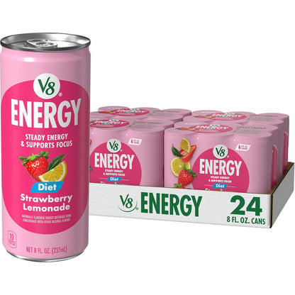 V8 +Energy Juice Drink — 8 fl oz (237mL) × 24 Cans