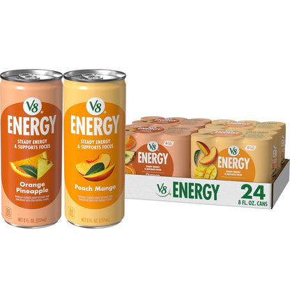 V8 +Energy Juice Drink — 8 fl oz (237mL) × 24 Cans