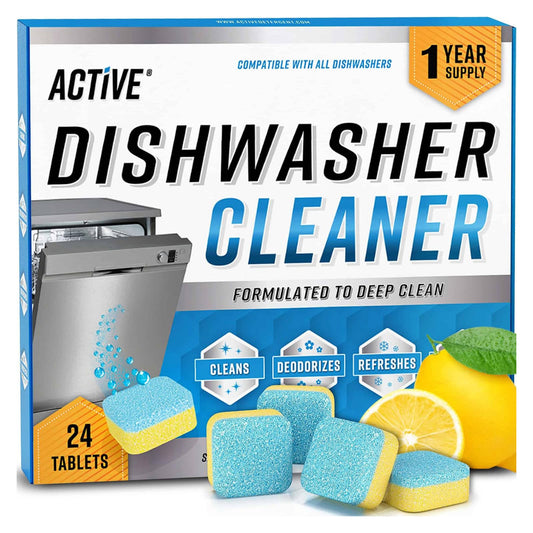 ACTIVE Dishwasher Cleaner And Deodorizer Tablets - 24 Tablets