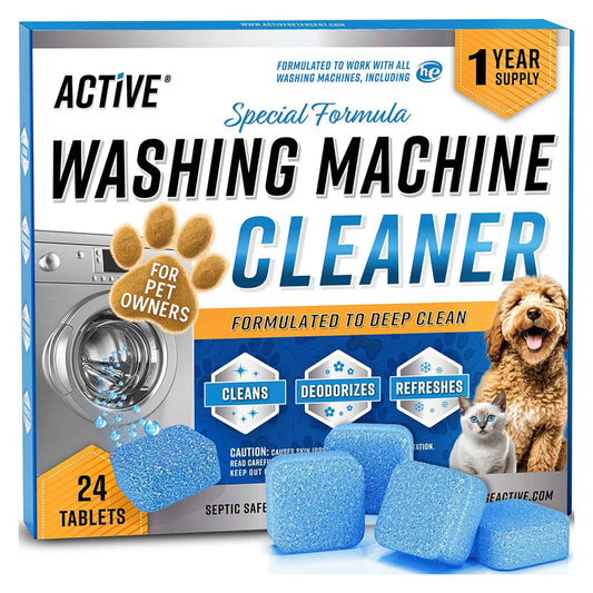ACTIVE Washing Machine Cleaner for Pet Owners Enzymatic Deep Clean - 24 Count