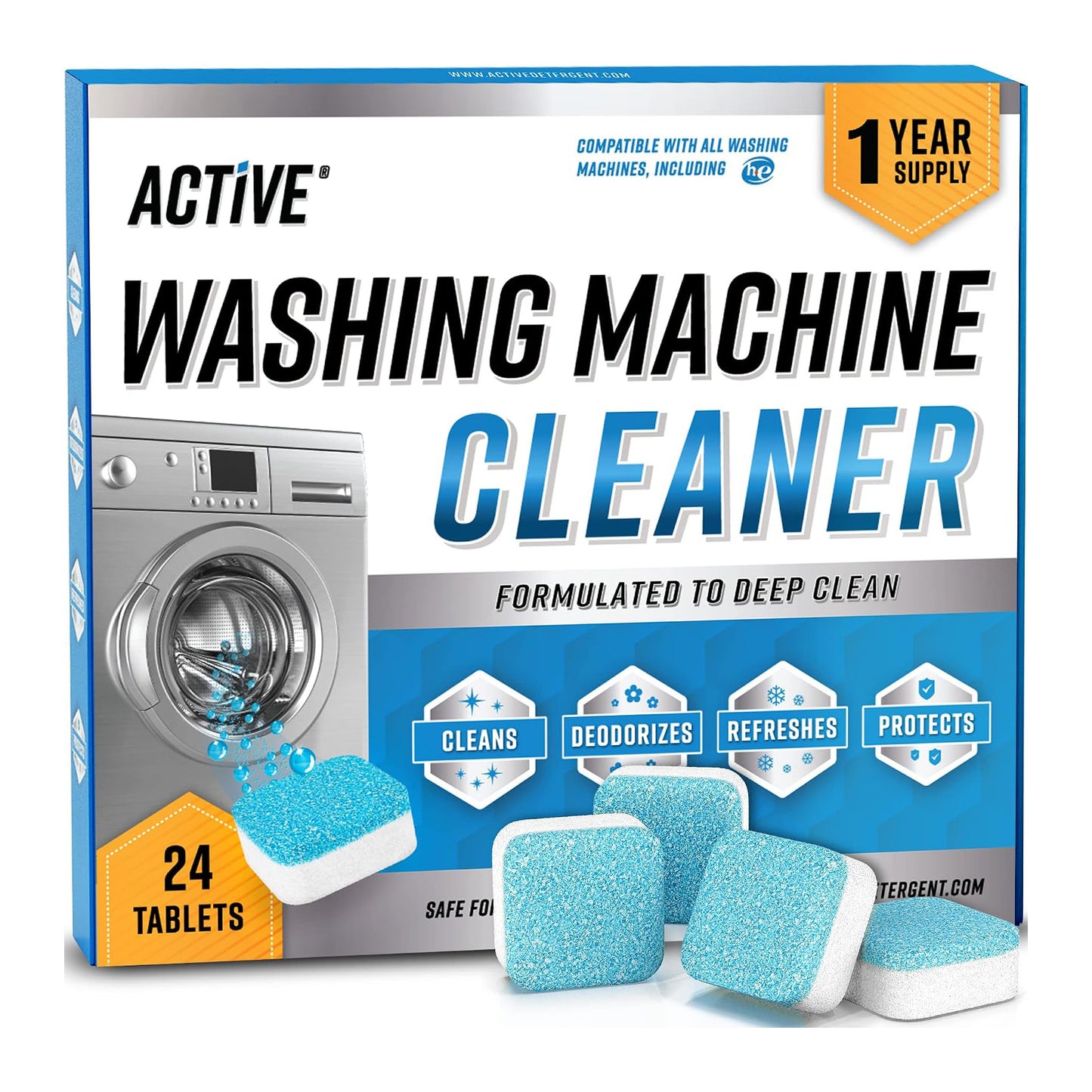 ACTIVE Washing Machine Cleaner Descaler - 24 Count