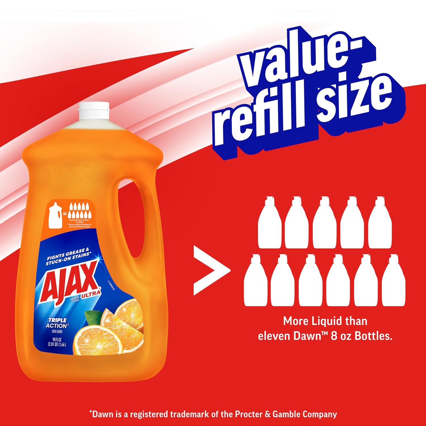 Ajax Ultra Liquid Dish Soap Orange Scent - 90 fl oz (2662mL) × 2 Bottles