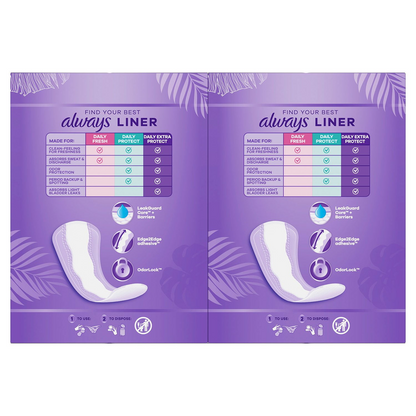 Always Anti-Bunch Xtra Protection Daily Liners - Long - Unscented - 200 Count