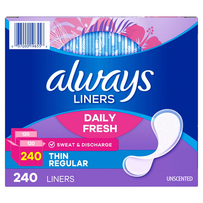 Always Daily Liners - Regular - Unscented - 240 Count