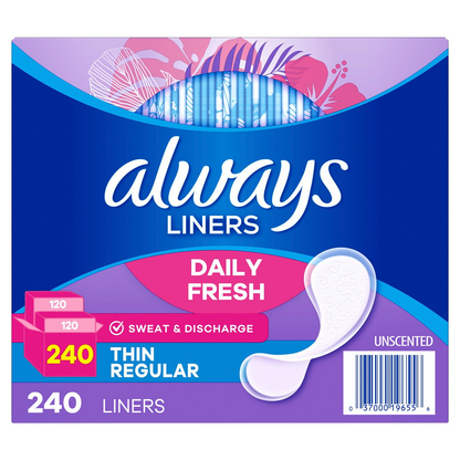 Always Daily Liners - Regular - Unscented - 240 Count