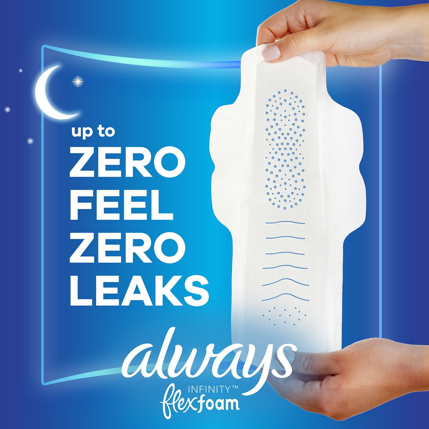 Always Infinity FlexFoam Pads with Wings - Size 4 Overnight - Unscented - 64 Count