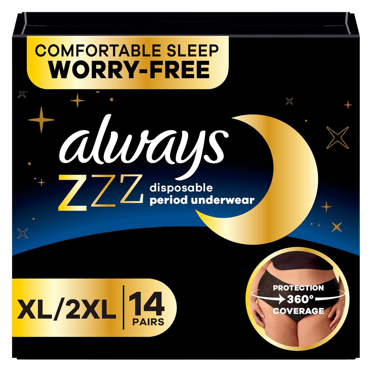 Always 올웨이즈 위스퍼 ZZZ 입는 오버나이트 - XL-2XL - 은은한 향 - 14개입