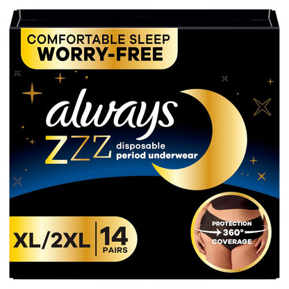 Always 올웨이즈 위스퍼 ZZZ 입는 오버나이트 - XL-2XL - 은은한 향 - 14개입