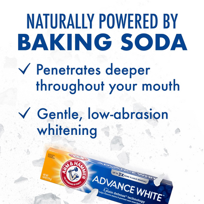 Arm & Hammer 암앤해머 덴탈 케어 어드밴스 화이트 치약 패밀리 4팩 베이킹 소다 미백 제조 방식·프레시 민트 (4 × 7.2oz)