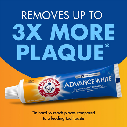 Arm & Hammer 암앤해머 덴탈 케어 어드밴스 화이트 치약 패밀리 4팩 베이킹 소다 미백 제조 방식·프레시 민트 (4 × 7.2oz)