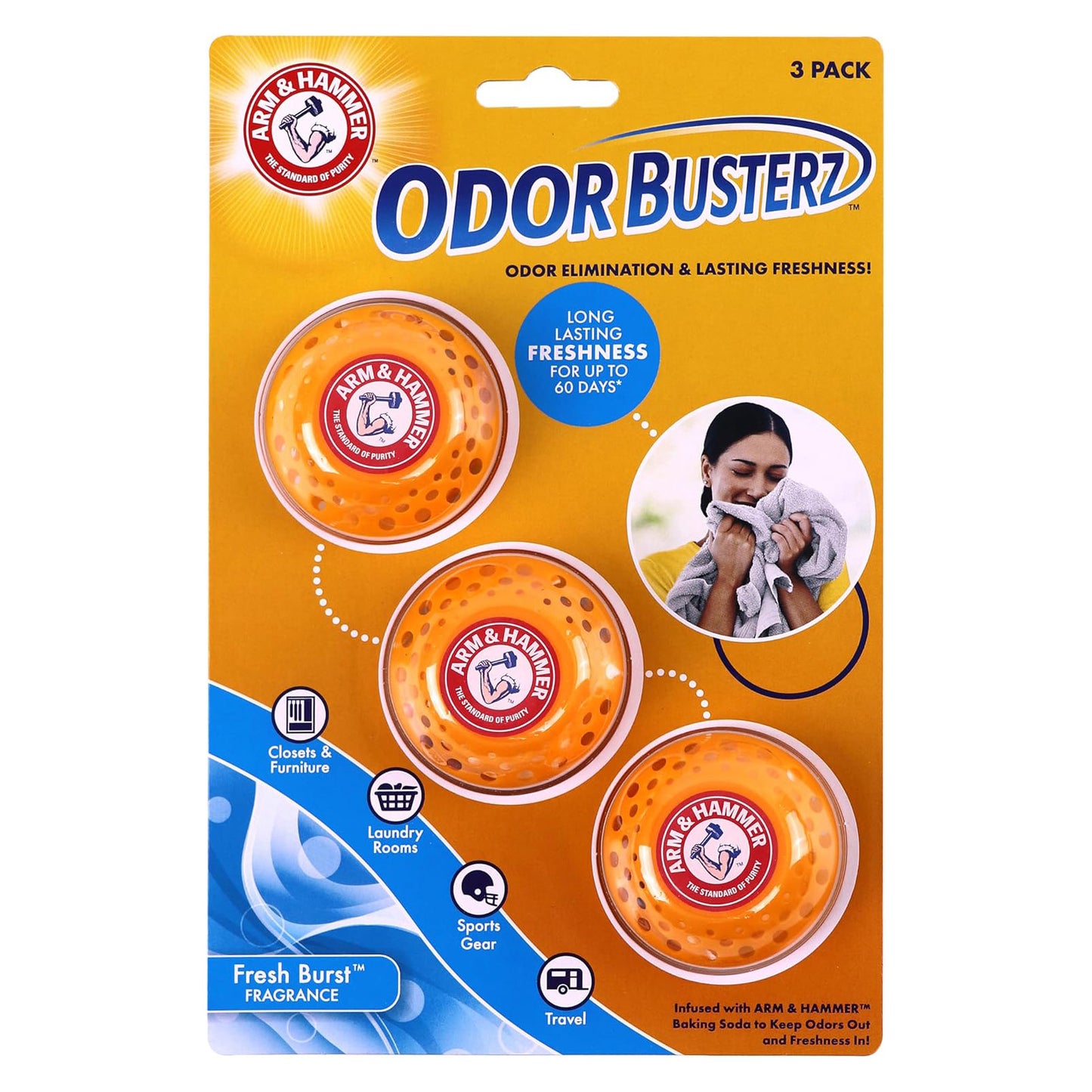 Arm & Hammer OdorBusterz Odor Eliminator Balls - Fresh Burst - 3 Balls