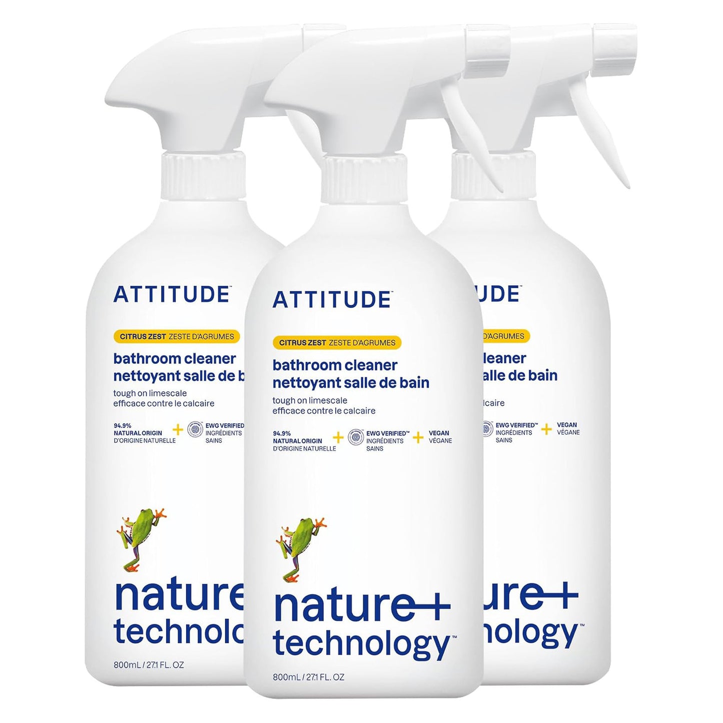 ATTITUDE 애티튜드 욕실 클리너 스프레이 - 시트러스 - 801mL (27.1 fl oz) × 3개