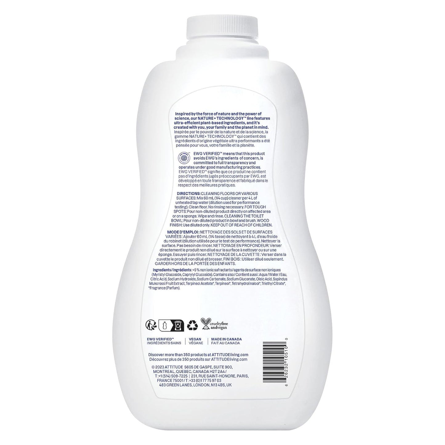 ATTITUDE 애티튜드 바닥 클리너 - 시트러스 - 1041mL (35.2 fl oz)